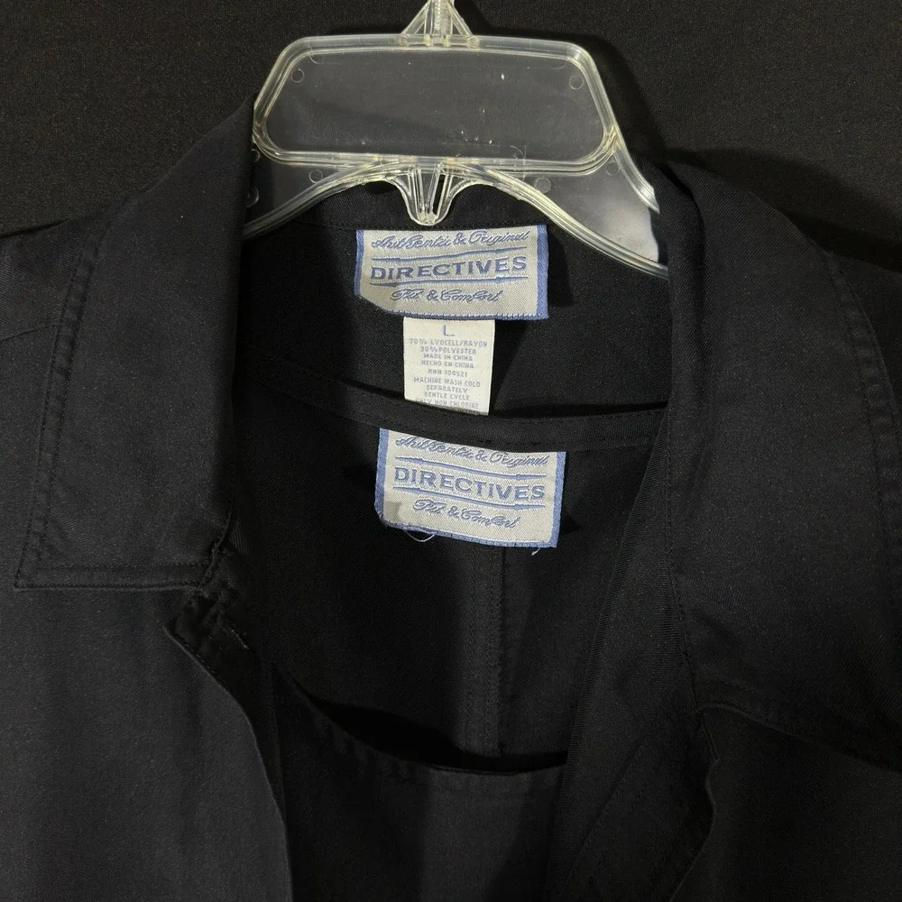 VTG‎ Directives Women's 2 Piece Black Suit Dress & Jacket Set Career Size Large